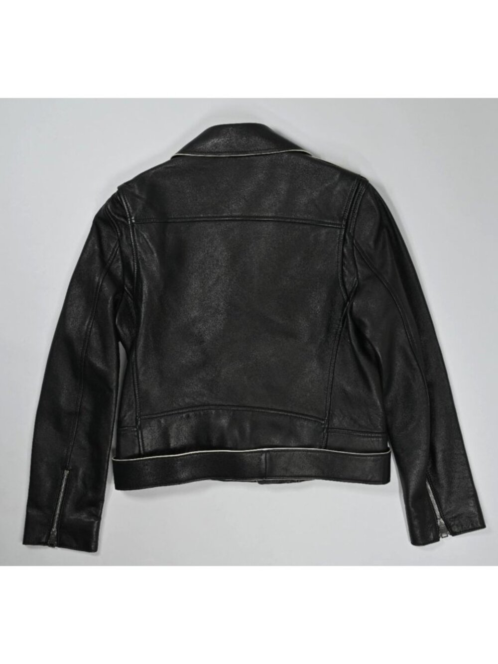 Theory Shrunken Leather Painted Edge Moto Jacket in Black - Picture 4 of 4